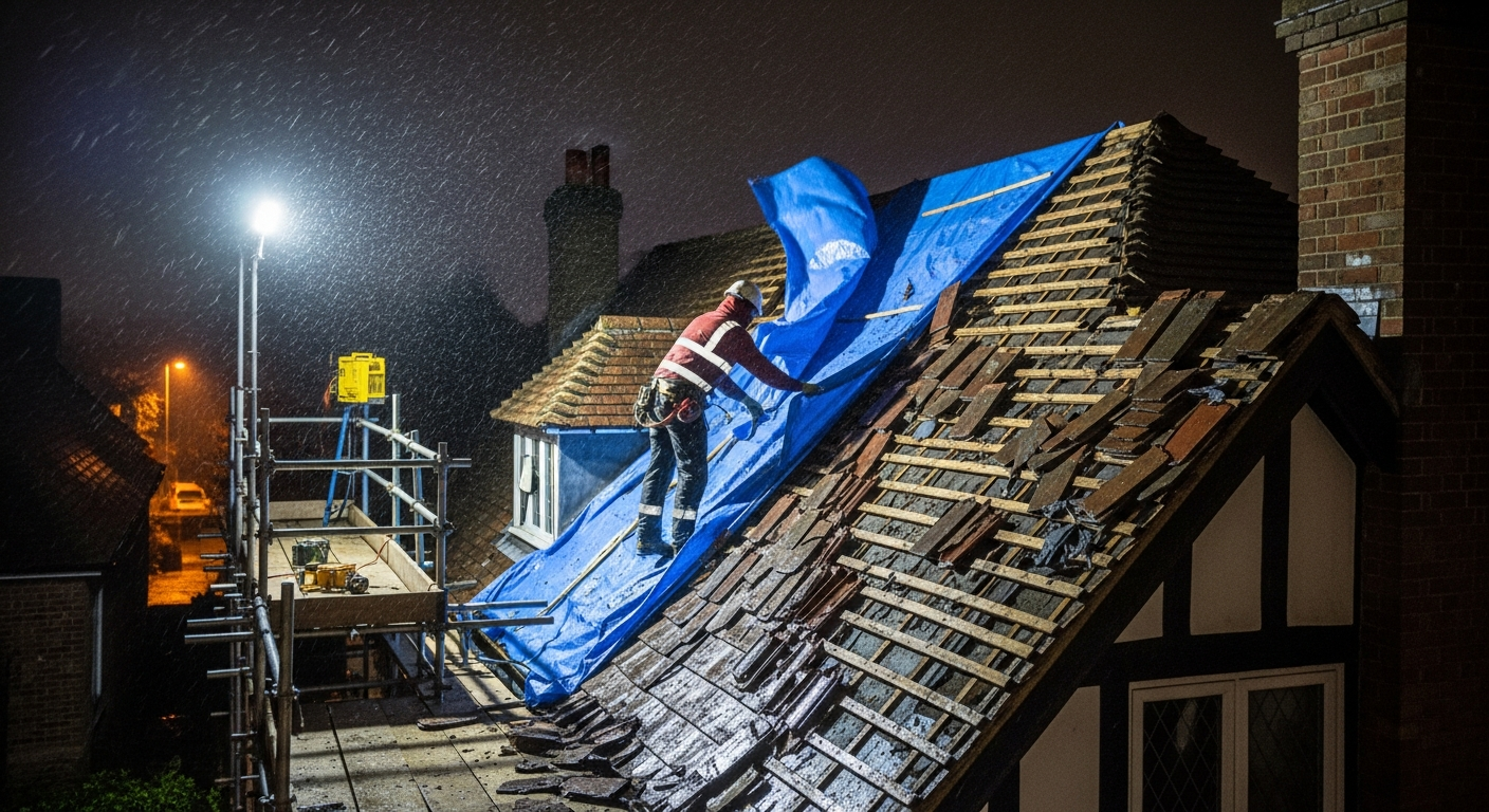 Canterbury Kent emergency roofing storm damage repair callout by StoneRidge Roofing